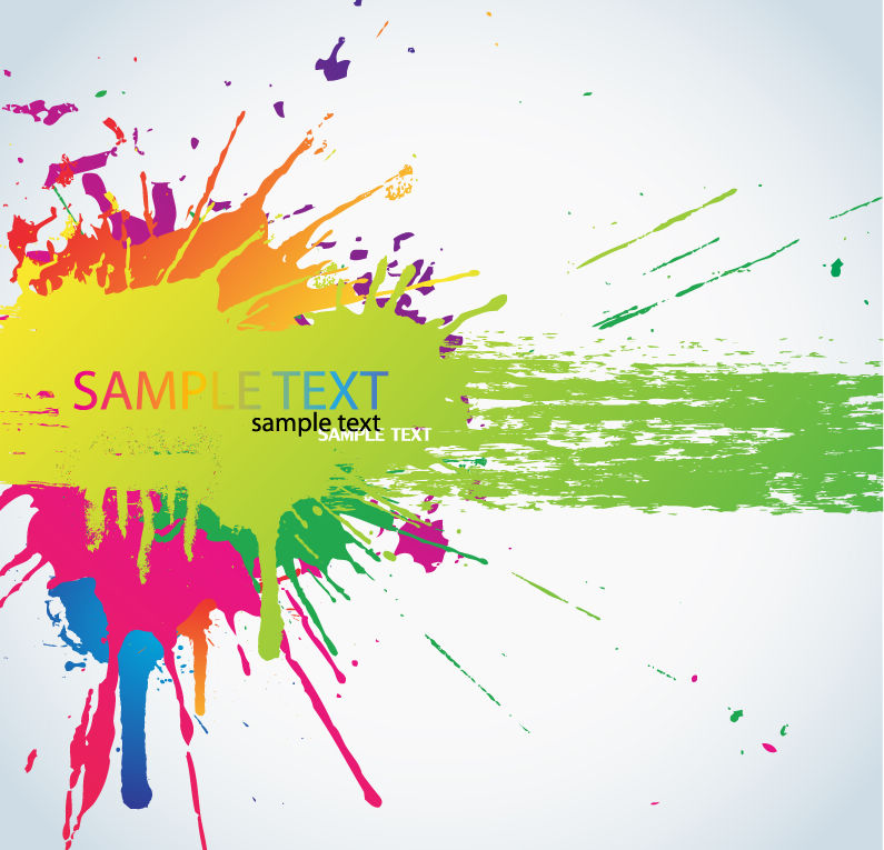 free vector Colorful Bright Ink Splashes Vector Background